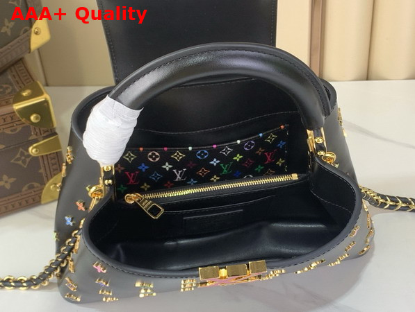 LV x TM Capucines East West BB Black Cowhide Leather with Playful LV Flower Studs Replica