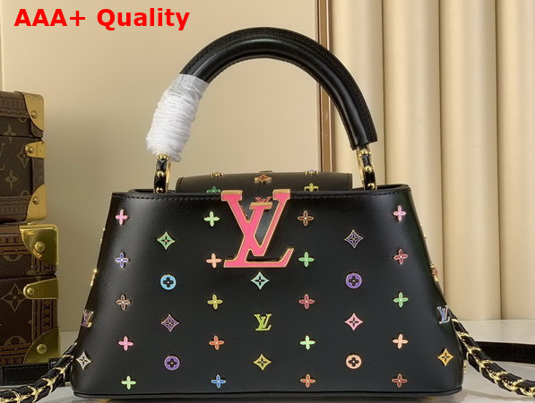 LV x TM Capucines East West BB Black Cowhide Leather with Playful LV Flower Studs Replica