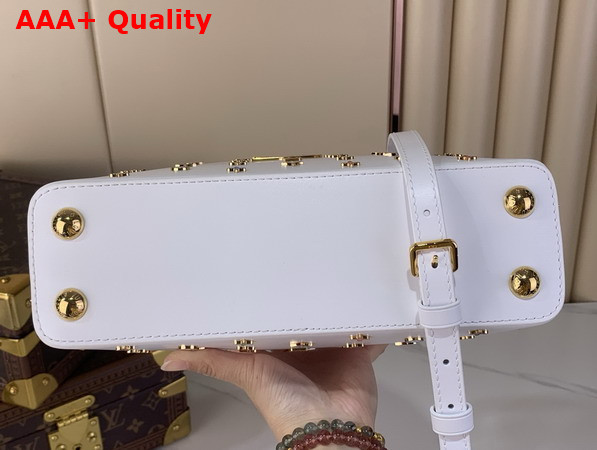 LV x TM Capucines East West BB Snow Cowhide Leather with Playful LV Flower Studs Replica