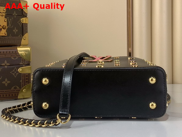 LV x TM Capucines East West Mini Black Cowhide Leather with Playful LV Flower Studs Replica