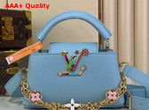 LV x TM Capucines East West Mini Handbag in Olympe Blue Taurillon Leather M13707 Replica