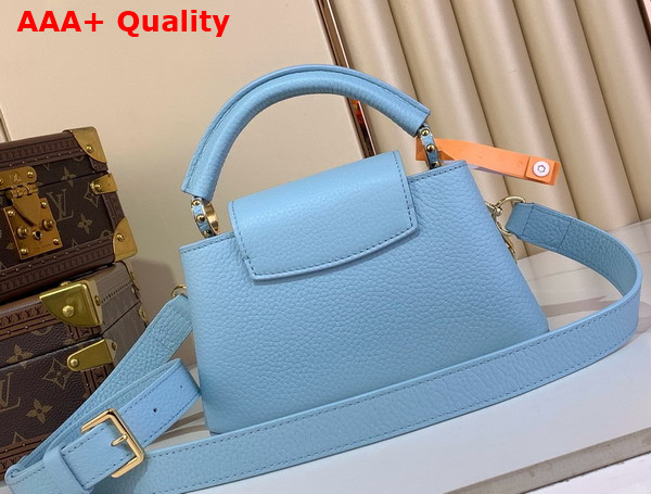 LV x TM Capucines East West Mini Handbag in Olympe Blue Taurillon Leather M13707 Replica