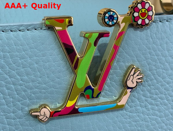 LV x TM Capucines East West Mini Handbag in Olympe Blue Taurillon Leather M13707 Replica