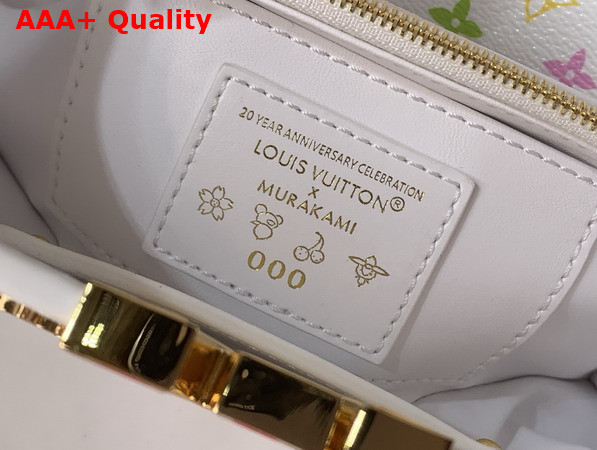 LV x TM Capucines East West Mini Snow Cowhide Leather with Playful LV Flower Studs M27636 Replica