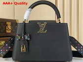 LV x TM Capucines MM Handbag in Black Taurillon Leather Replica