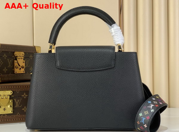 LV x TM Capucines MM Handbag in Black Taurillon Leather Replica