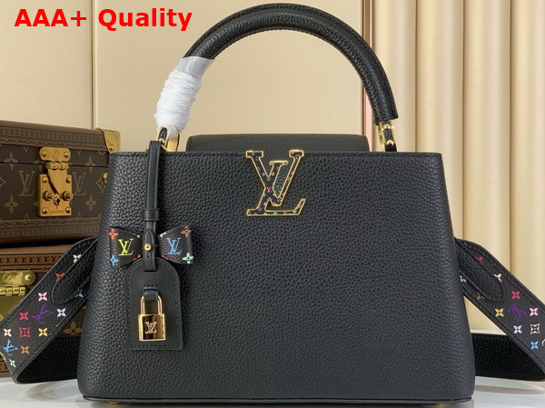 LV x TM Capucines MM Handbag in Black Taurillon Leather Replica