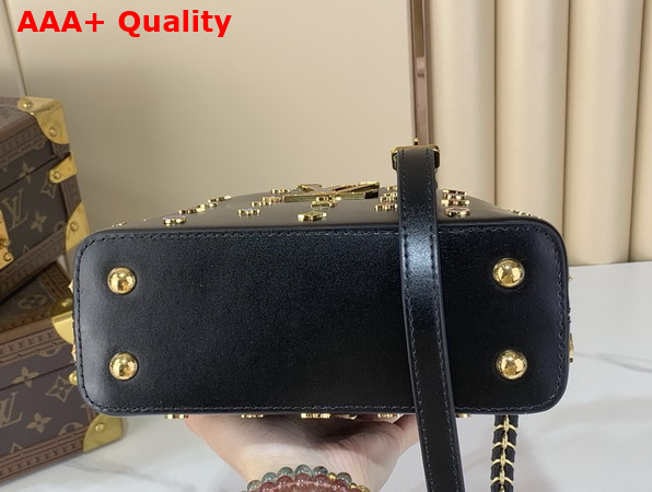 LV x TM Capucines Mini Black Cowhide Leather Embellished with Multicolor LV Flower Studs M27637 Replica