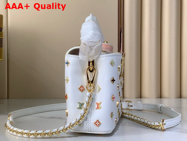 LV x TM Capucines Mini Handbag Multicolored Cowhide Leather and Metallic Studs M14165 Replica