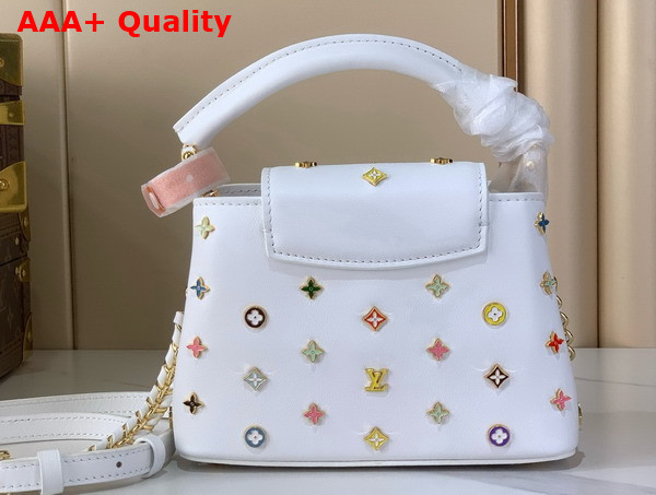 LV x TM Capucines Mini Handbag Multicolored Cowhide Leather and Metallic Studs M14165 Replica