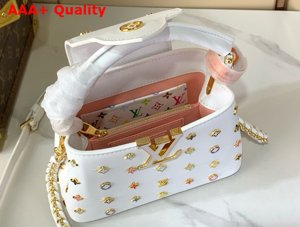 LV x TM Capucines Mini Handbag Multicolored Cowhide Leather and Metallic Studs M14165 Replica