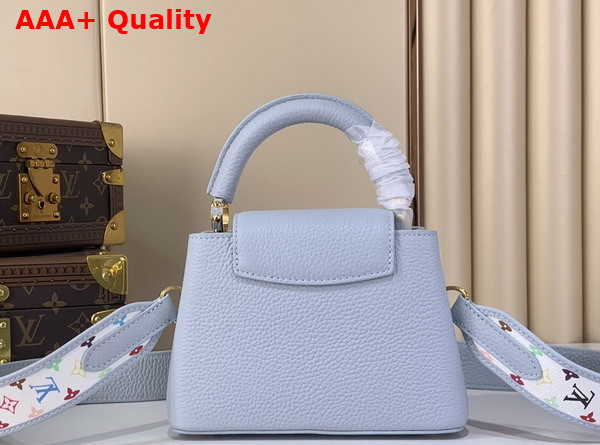 LV x TM Capucines Mini Handbag in Black Taurillon Leather with Multicolor Monogram Trims Replica