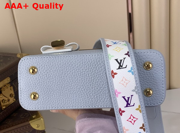 LV x TM Capucines Mini Handbag in Black Taurillon Leather with Multicolor Monogram Trims Replica