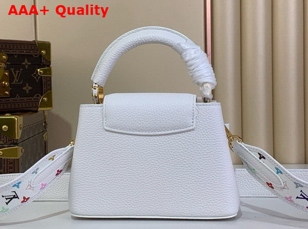 LV x TM Capucines Mini Handbag in White Taurillon Leather Replica