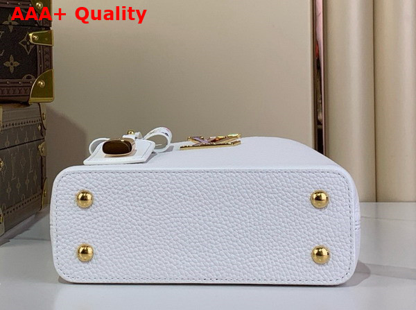 LV x TM Capucines Mini Handbag in White Taurillon Leather Replica