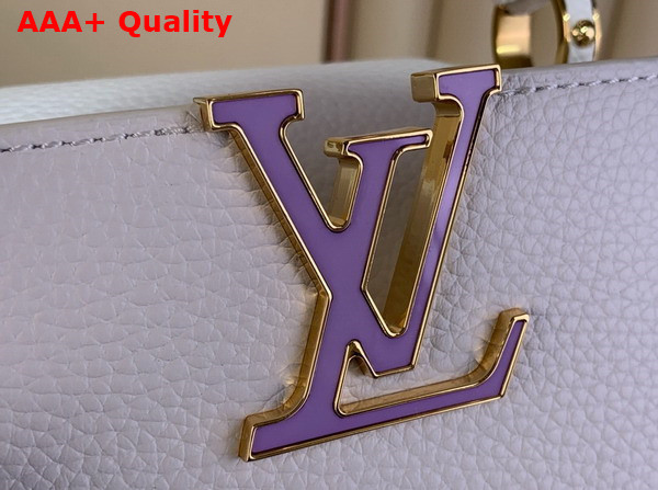 LV x TM Capucines Mini Handbag in White Taurillon Leather Replica