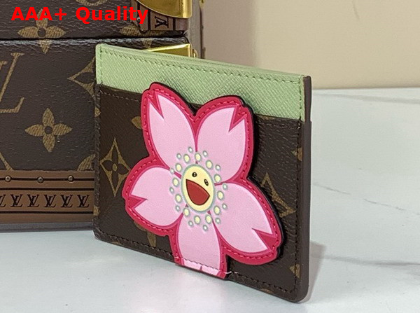 LV x TM Card Holder Sakura Brown Monogram Coated Canvas M13429 Replica