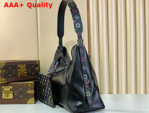 LV x TM Carryall Vibe MM Hanbag in Black Lambskin Leather M13105 Replica