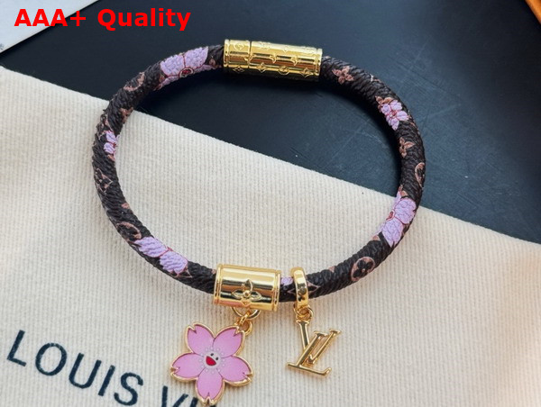 LV x TM Cherry Blossom Bracelet in Sakura Brown M8978F Replica