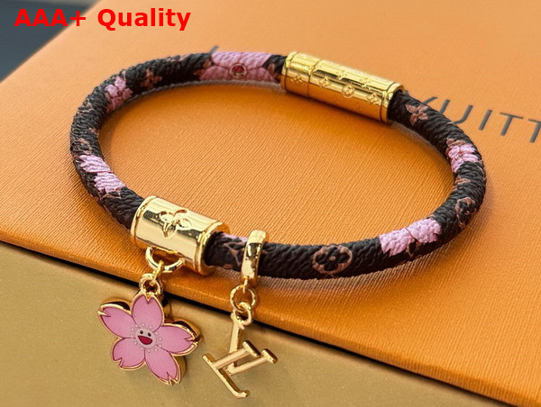 LV x TM Cherry Blossom Bracelet in Sakura Brown M8978F Replica