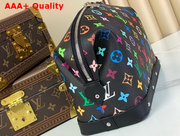 LV x TM Cosmetic Pouch GM in Black Multicolored Coated Canvas Replica