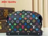 LV x TM Cosmetic Pouch GM in Black Multicolored Coated Canvas Replica