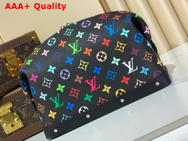 LV x TM Cosmetic Pouch GM in Black Multicolored Coated Canvas Replica