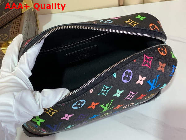 LV x TM Cosmetic Pouch GM in Black Multicolored Coated Canvas Replica