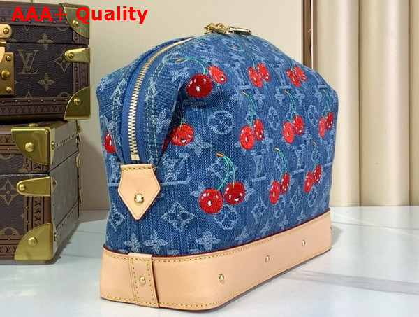 LV x TM Cosmetic Pouch GM in Monogram Cherry Denim M13893 Replica