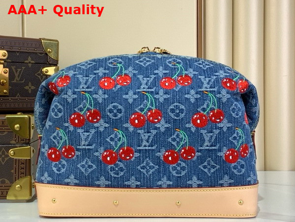 LV x TM Cosmetic Pouch GM in Monogram Cherry Denim M13893 Replica