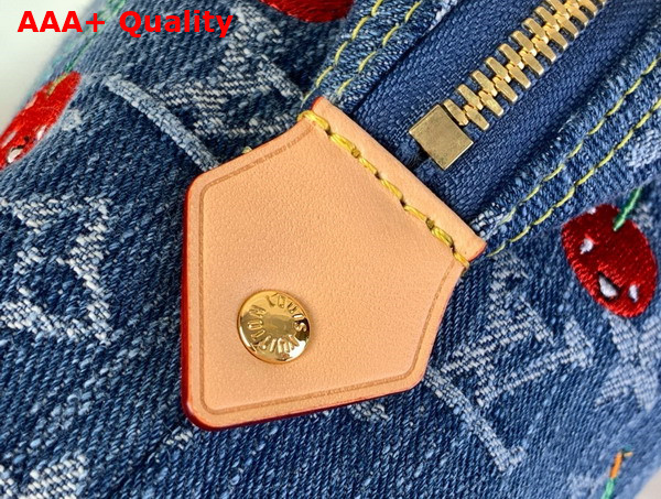 LV x TM Cosmetic Pouch GM in Monogram Cherry Denim M13893 Replica