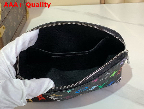 LV x TM Cosmetic Pouch PM in Black Multicolored Monogram Coated Canvas Replica