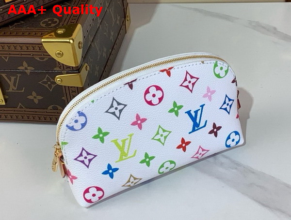 LV x TM Cosmetic Pouch PM in Multicolored Monogram Coated Canvas M13744 Replica