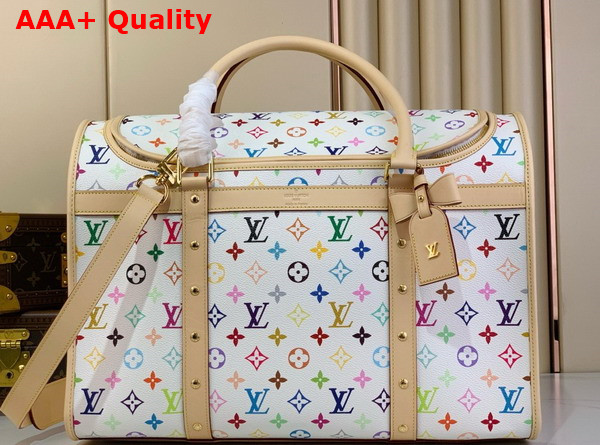 LV x TM Dog Bag in White Multicolored Monogram Coated Canvas M13741 Replica