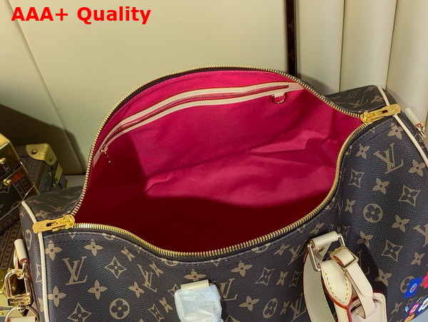 LV x TM Keepall Bandouliere 45 Monogram Coated Canvas M14182 Replica