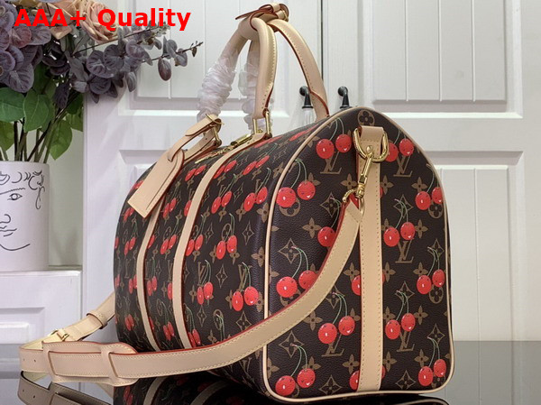 LV x TM Keepall Bandouliere 45 in Monogram Cherry Coated Canvas M13764 Replica
