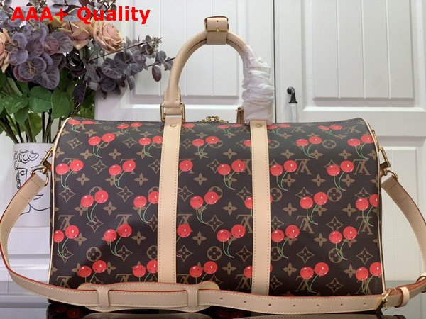 LV x TM Keepall Bandouliere 45 in Monogram Cherry Coated Canvas M13764 Replica