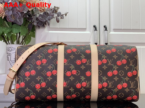 LV x TM Keepall Bandouliere 45 in Monogram Cherry Coated Canvas M13764 Replica