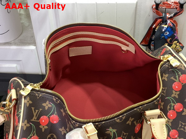 LV x TM Keepall Bandouliere 45 in Monogram Cherry Coated Canvas M13764 Replica