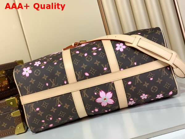 LV x TM Keepall Bandouliere 45 in Sakura Brown Monogram Coated Canvas M13752 Replica