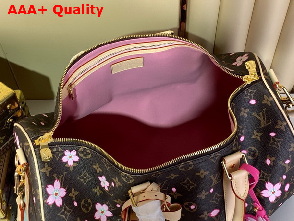 LV x TM Keepall Bandouliere 45 in Sakura Brown Monogram Coated Canvas M13752 Replica