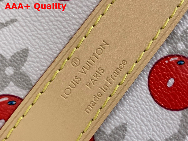 LV x TM Keepall Bandouliere 45 in White Monogram Cherry Coated Canvas Replica