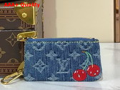 LV x TM Key Pouch in Monogram Cherry Denim M14938 Replica