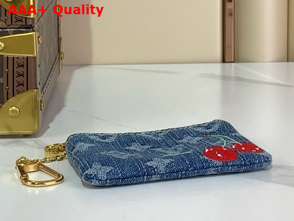 LV x TM Key Pouch in Monogram Cherry Denim M14938 Replica