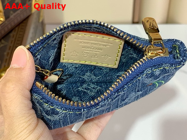 LV x TM Key Pouch in Monogram Cherry Denim M14938 Replica