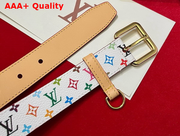 LV x TM LV D Ring 30mm Belt Blanc Monogram Multicolor Coated Canvas M8981W Replica