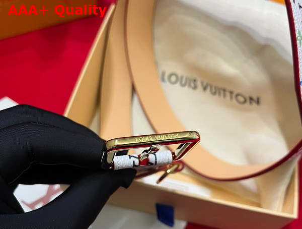 LV x TM LV D Ring 30mm Belt Blanc Monogram Multicolor Coated Canvas M8981W Replica