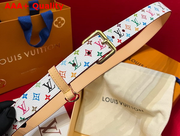 LV x TM LV D Ring 30mm Belt Blanc Monogram Multicolor Coated Canvas M8981W Replica