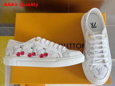 LV x TM LV Lagoon Sneaker White Monogram Canvas with Luscious Cherry Motif 1AHKYU Replica