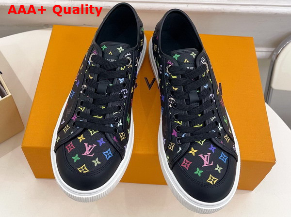 LV x TM LV Lagoon Sneaker in Black Monogram Multicolore Canvas Replica